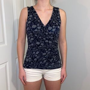 Navy and grey top